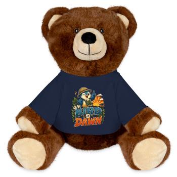 Bird watching at dawn - MiniFeet® RecycelBär® Teddy Bear Brown - french navy - Front