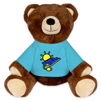 Photovoltaic system solar energy - MiniFeet® RecycelBär® Teddy Bear Brown - atoll blue - Front