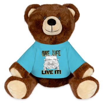 Defender one life live it - Nounours RecycelBär® marron - bleu outremer - Devant