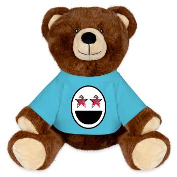 Big Smile - MiniFeet® RecycelBär® Teddy Bear Brown - atoll blue - Front