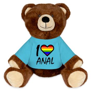 I love - MiniFeet® RecycelBär® Braun - Atollblau - Vorne
