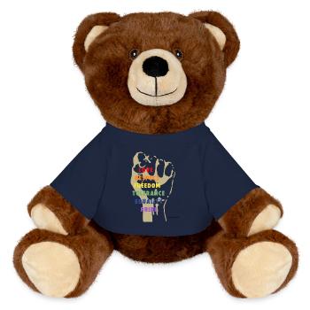 Force et respect - Nounours RecycelBär® marron - bleu marine - Devant
