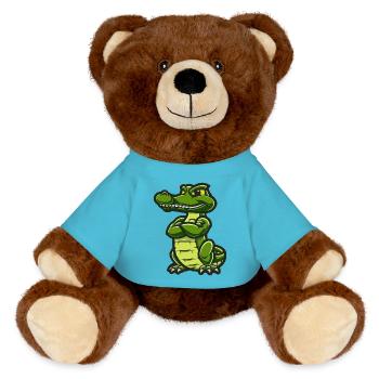 Bande dessinée alligator - Nounours RecycelBär® marron - bleu outremer - Devant