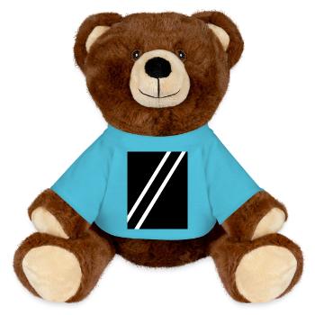 Stripes black - MiniFeet® RecycelBär® Teddy Bear Brown - atoll blue - Front