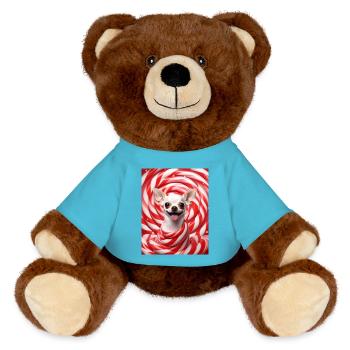 Chihuahua Candy Swirl - MiniFeet® RecycelBär® Braun - Atollblau - Vorne