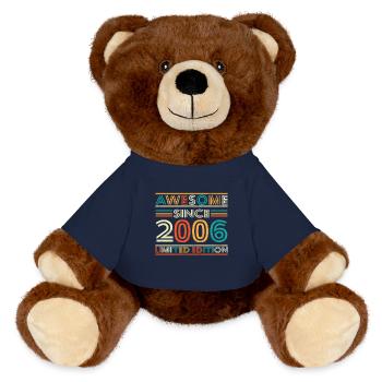 Impressionnant depuis 2006 - Nounours RecycelBär® marron - bleu marine - Devant