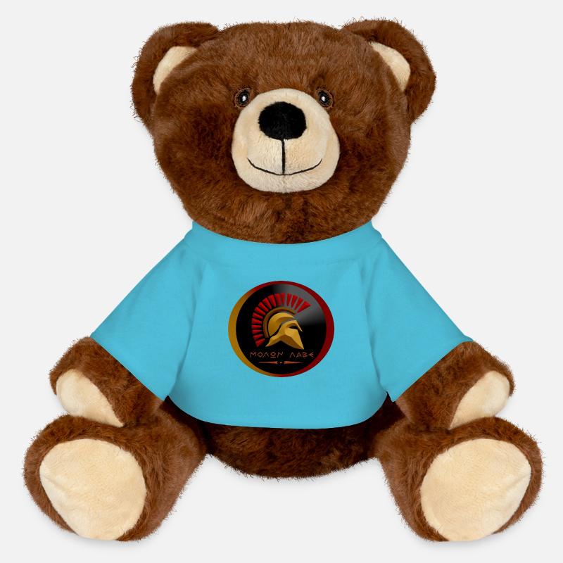 molon labe 1 - MiniFeet® RecycelBär® Teddy Bear Brown - atoll blue