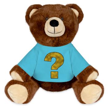 Ponctuation Signe d’interrogation Or - Nounours RecycelBär® marron - bleu outremer - Devant