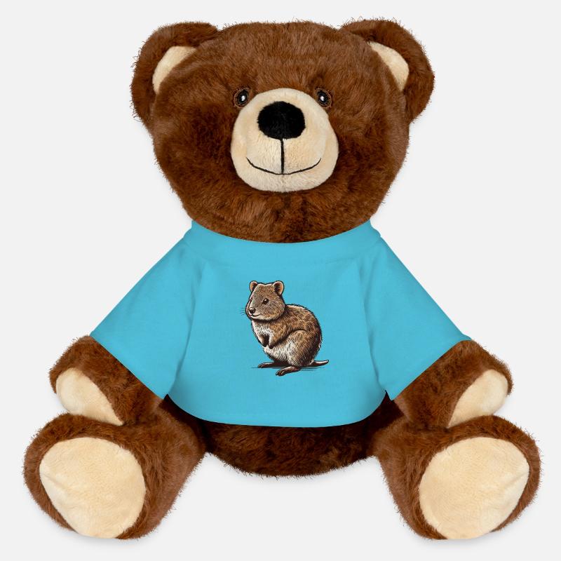 Quokka - Nounours RecycelBär® marron - bleu outremer