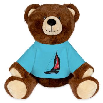 sailing ship segler - MiniFeet® RecycelBär® Braun - Atollblau - Vorne