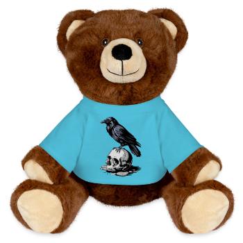 Dark Guardian - MiniFeet® RecycelBär® Teddy Bear Brown - atoll blue - Front