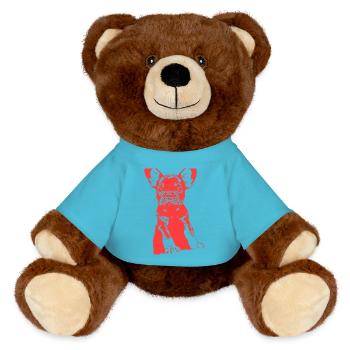 Bulldog - MiniFeet® RecycelBär® Teddy Bear Brown - atoll blue - Front