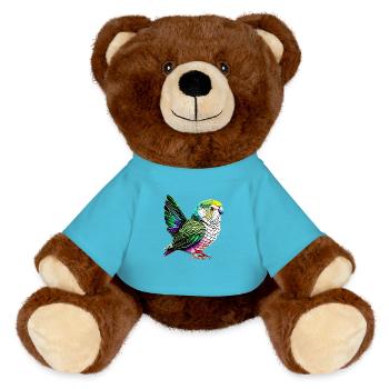 Perruche Bird Propriétaire d’oiseau Calopsitte - Nounours RecycelBär® marron - bleu outremer - Devant