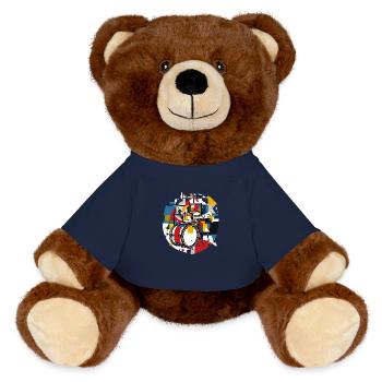 Drums Drummer - MiniFeet® RecycelBär® Braun - French Navy - Vorne