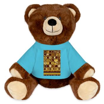 Motif vintage - Nounours RecycelBär® marron - bleu outremer - Devant