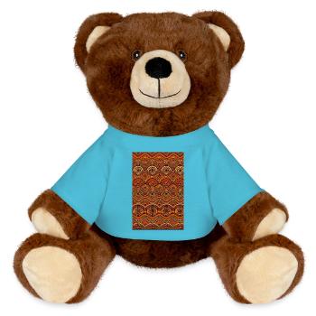 Motif vintage - Nounours RecycelBär® marron - bleu outremer - Devant