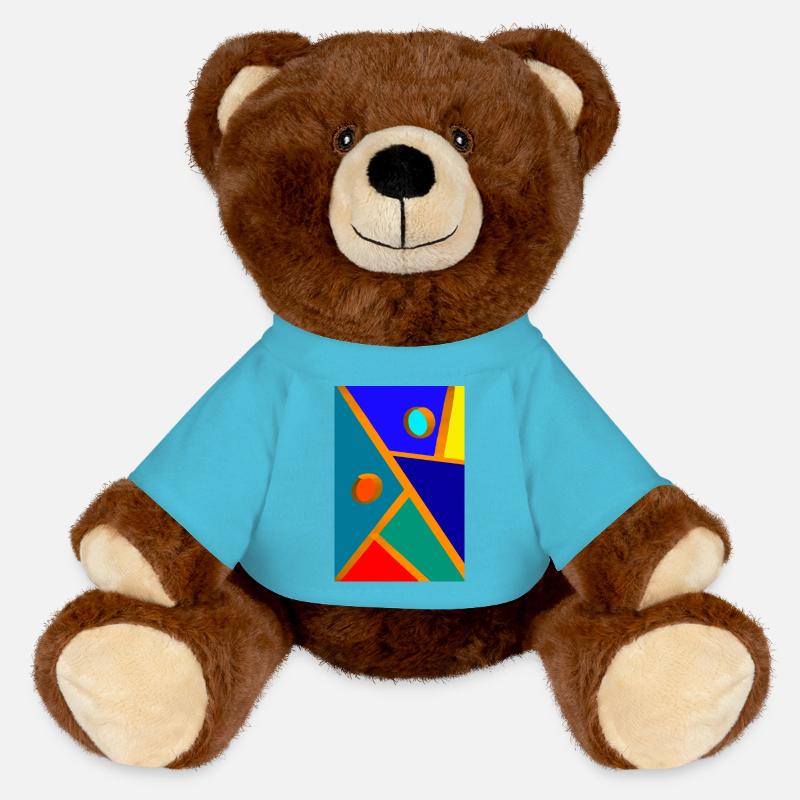Art abstrait - Nounours RecycelBär® marron - bleu outremer