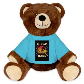 QEDSW GLOW HARD - MiniFeet® RecycelBär® Teddy Bear Brown - atoll blue - Front