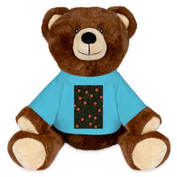 Motif Tulipe - Nounours RecycelBär® marron - bleu outremer - Devant