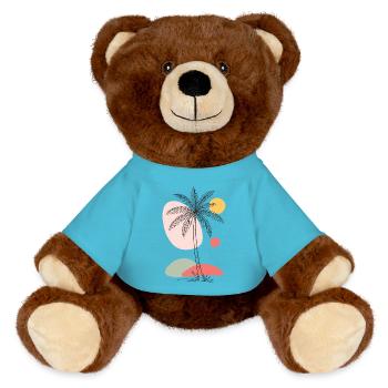 Palm Tree Bohème Tropical Summer Vintage Design - Nounours RecycelBär® marron - bleu outremer - Devant