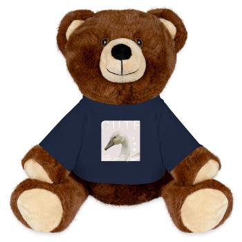 kleiner Schwan süßer junger Höckerschwan - MiniFeet® RecycelBär® Braun - French Navy - Vorne