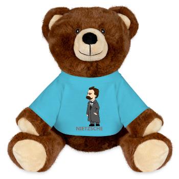 Nietzsche - MiniFeet® RecycelBär® Teddy Bear Brown - atoll blue - Front