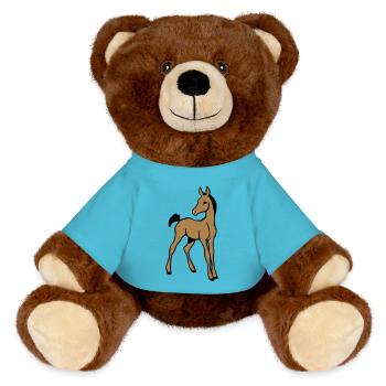 Fohlen - MiniFeet® RecycelBär® Braun - Atollblau - Vorne