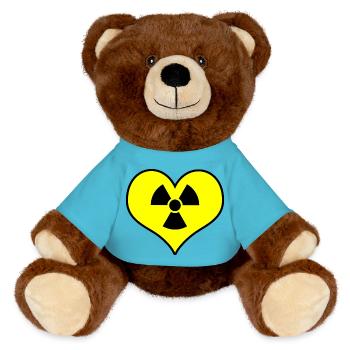 Love Radiation - MiniFeet® RecycelBär® Teddy Bear Brown - atoll blue - Front