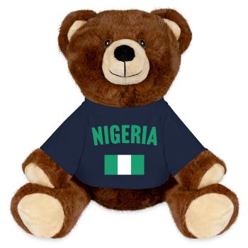 Drapeau du Nigeria - Nounours RecycelBär® marron - bleu marine - Devant
