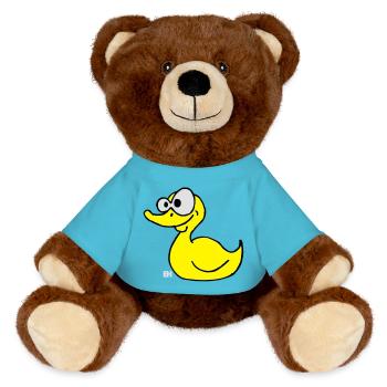 Canard en caoutchouc - Nounours RecycelBär® marron - bleu outremer - Devant