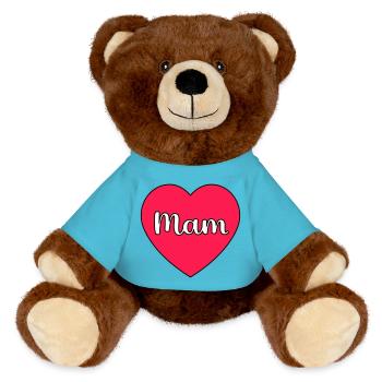 Mama Hart - MiniFeet® RecycelBär® Braun - Atollblau - Vorne