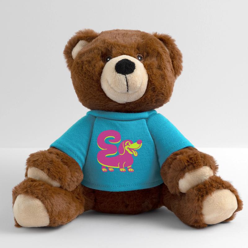 Super teckel dans le style pop art Nounours RecycelBär® marron