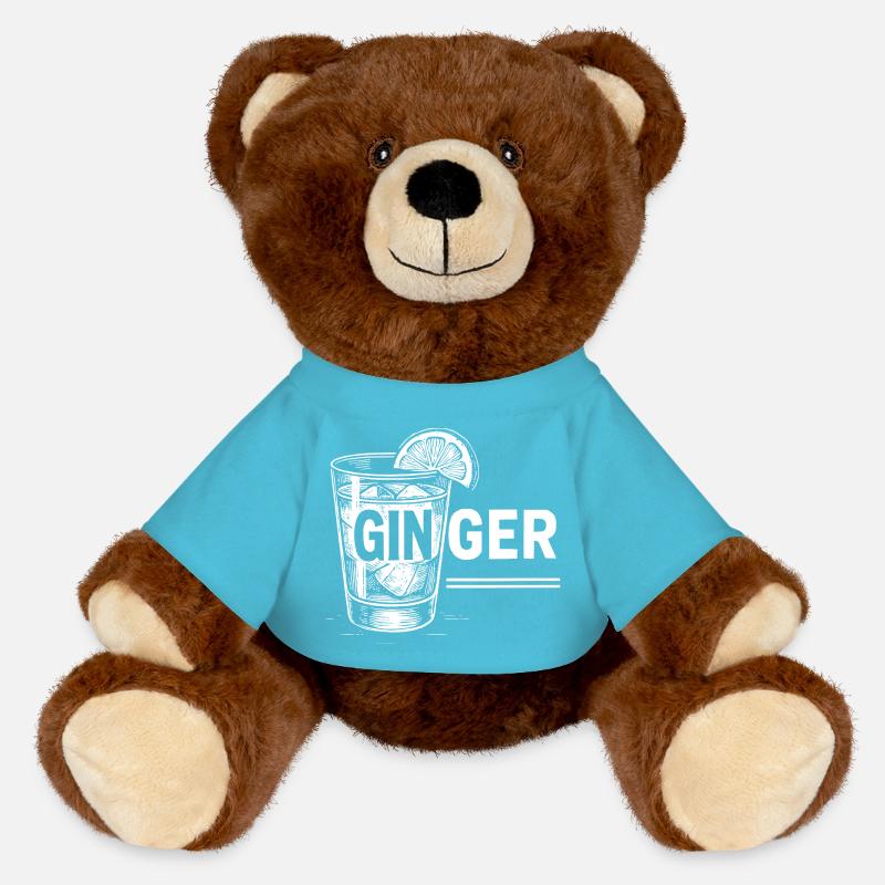 Ginger: Perfekte Geschenkidee für Rothaarige! - MiniFeet® RecycelBär® Braun - Atollblau