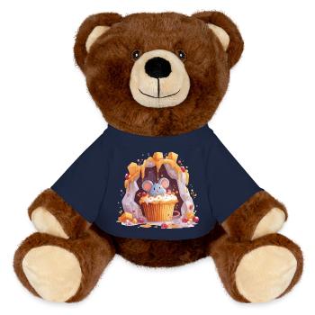 Niedliche Maus in Cupcake Höhle - MiniFeet® RecycelBär® Braun - French Navy - Vorne