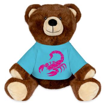 Skorpion – Kraft & Geheimnis - MiniFeet® RecycelBär® Braun - Atollblau - Vorne