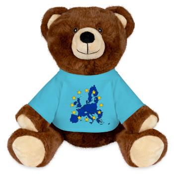Europäische Union - MiniFeet® RecycelBär® Braun - Atollblau - Vorne