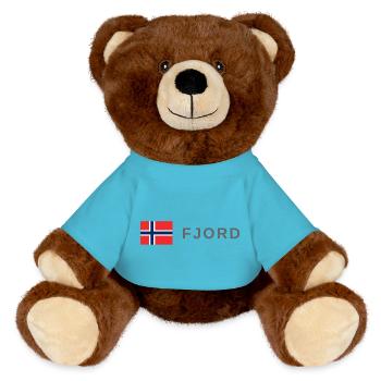 Fjord Norway - MiniFeet® RecycelBär® Teddy Bear Brown - atoll blue - Front