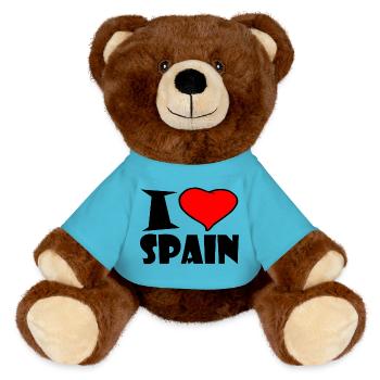 I love Spain - MiniFeet® RecycelBär® Braun - Atollblau - Vorne