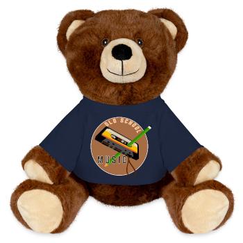 Old school music - Nounours RecycelBär® marron - bleu marine - Devant