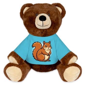 Eichhörnchen Eichhorn Eichhörnchenliebhaber Nager - MiniFeet® RecycelBär® Braun - Atollblau - Vorne