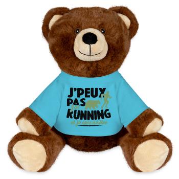 Je Peux Pas J'ai Running Et Je Suis Motivé - Nounours RecycelBär® marron - bleu outremer - Devant