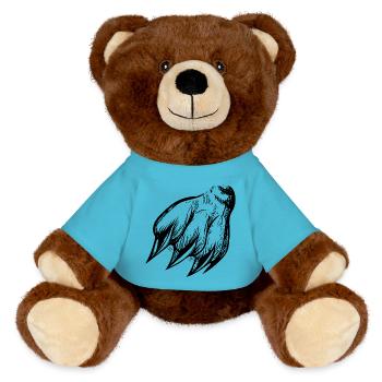 Gefährliche Krallen Tatze - MiniFeet® RecycelBär® Braun - Atollblau - Vorne
