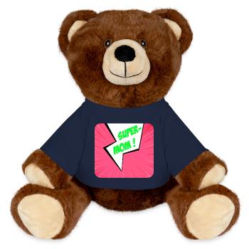Super-maman, super-héros. Meilleure maman. BD. - Nounours RecycelBär® marron - bleu marine - Devant