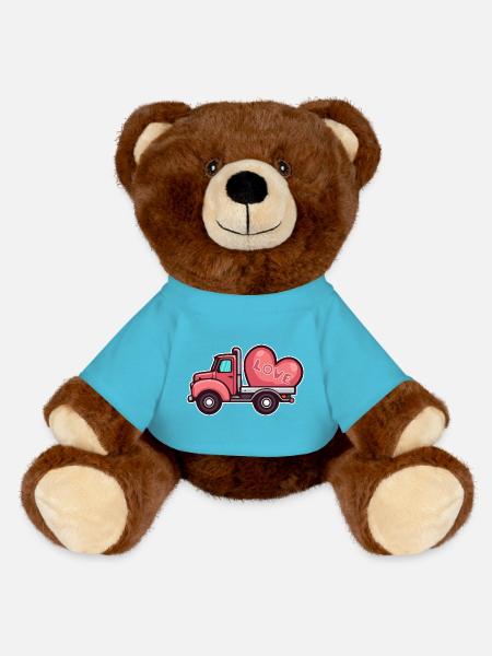 Camion avec amour de cœur - Nounours RecycelBär® marron - bleu outremer