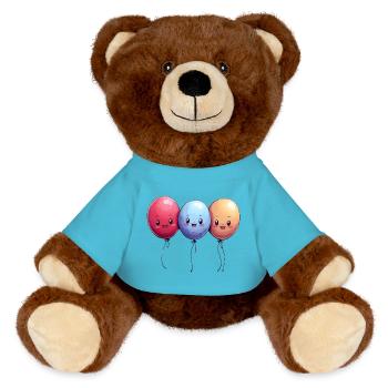 Balloons for children - MiniFeet® RecycelBär® Teddy Bear Brown - atoll blue - Front