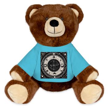 Dartboard Odyssey - MiniFeet® RecycelBär® Teddy Bear Brown - atoll blue - Front