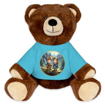 Vikings nordiques mignons - Nounours RecycelBär® marron - bleu outremer - Devant