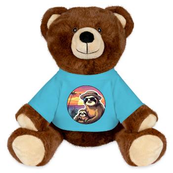 Papa Fils Paresseux Pères Fils Paresseux Vintage - Nounours RecycelBär® marron - bleu outremer - Devant