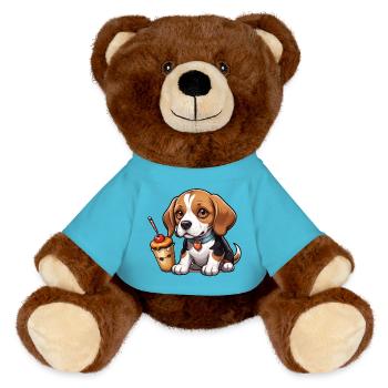 Beagle Cake Joy - MiniFeet® RecycelBär® Braun - Atollblau - Vorne