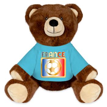 FRANCE FOOTBALL - MiniFeet® RecycelBär® Teddy Bear Brown - atoll blue - Front